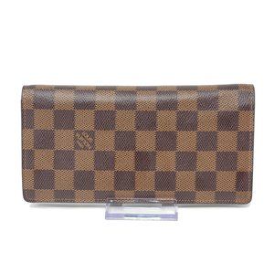 Auth Louis Vuitton Brazza Damier Ebene Long Wallet